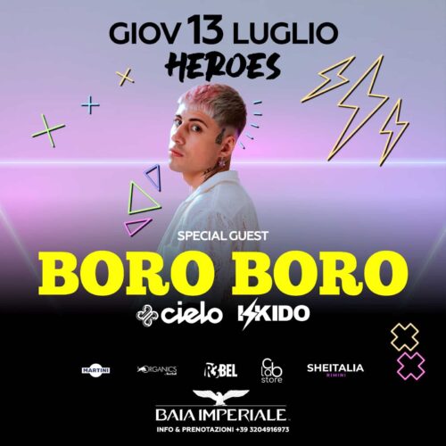 Boro Boro giovedì 13 luglio 2023 baia imperiale